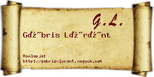 Gábris Lóránt névjegykártya