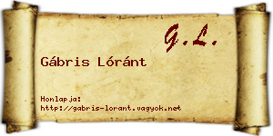 Gábris Lóránt névjegykártya
