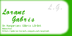lorant gabris business card