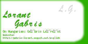 lorant gabris business card